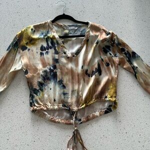 Tie-Dye V-Neck Women's Top